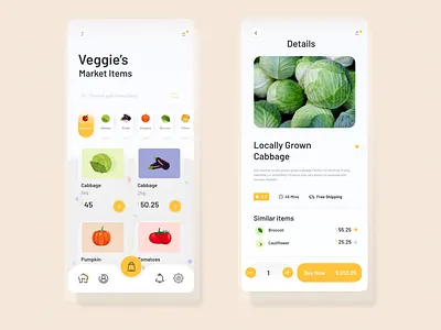 Fresh Vegetable App 2d app mobile app mobile app design mobile ui uiux vegetable