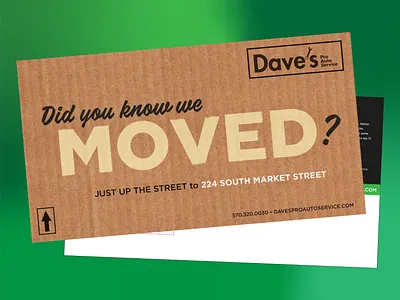 'We Moved' Mailer Card advertisement branding design graphic design mailer postcard throwback