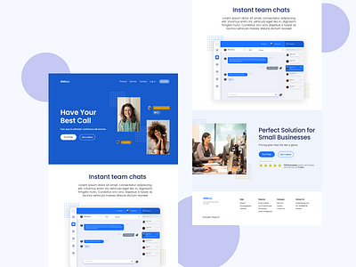 Chat app landing page minimal ui ux web design