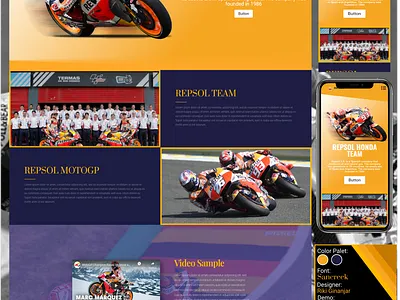 Honda Repsol Web (Live Demo) homepage honda landing page repsol ui ux ui app ui design user interface web ui website