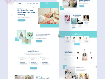 Beauty Salon Website Landing Page Exploration 2021 ui trend beauty beauty salon clean ui color creative design makeup parlor salon salon website saloon spa landing page typography userinterface web ui webdesign website women beauty salon womens beauty