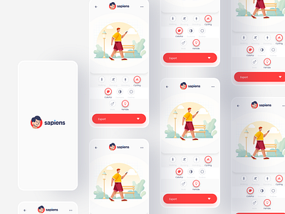 Sapiens Mobile Version design freebies illustration minimalist mobile ui mockups sapiens ui ui design ui8 ui8net ux