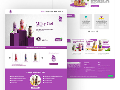 Milky Gel Indonesia - Jelly Milk Drink Landing Page branding graphic design ui