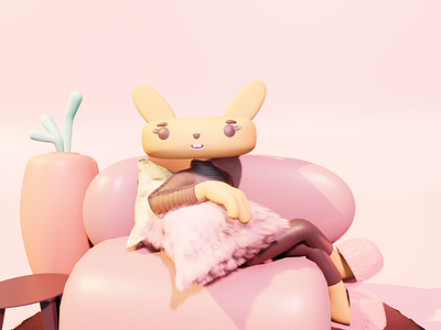 Lady rabbit 3d character design