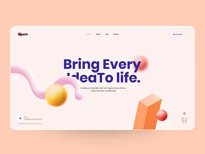 agechi - Landing Page 3d agency art business clean colorful company creative design illustration interface landingpage minimal porfolio typography ui ui design ux ux design