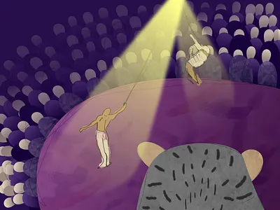 Illustration for a children's book about a bear's adventures bear childrens book childrens book illustration childrens books childrens illustration dance illustration theatre