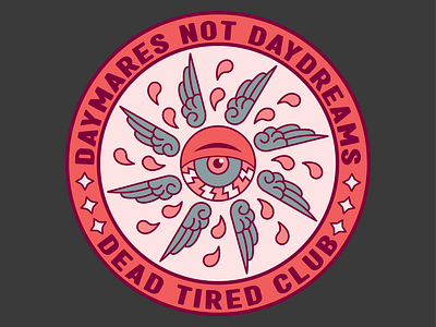 Daymares art badge branding design eye eyes graphic design illustration logo tshirt vector wings