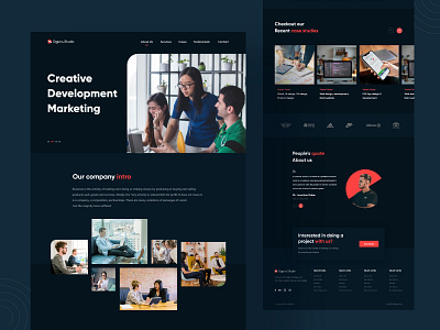 Creative Agency landing page ui design design ui designs