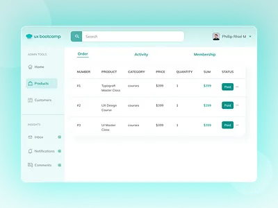 #Exploration - Admin Screen app design minimal ui ux web website