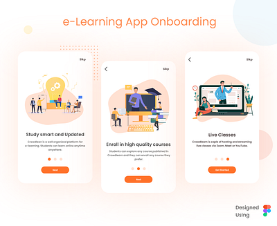 e-Learning App Onboarding Screens design onboarding online learning welcome screen