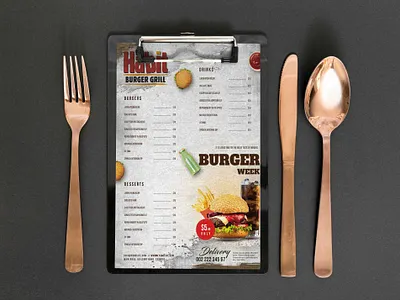 Burger Grill Menu Design Template branding design illustration logo