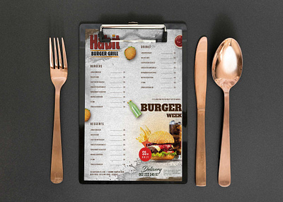 Burger Grill Menu Design Template branding design illustration logo
