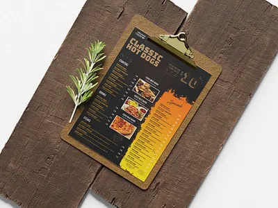 Hot Dog Cafe Menu Design Template branding design illustration logo