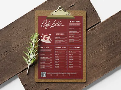Line Cafe Menu Design Template branding illustration premium download psd vector