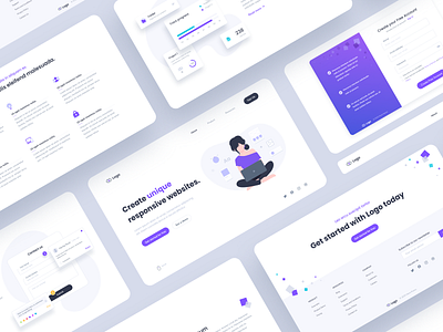 Responsive Website Business - Landing Page Template app clean figma footer gradient hero icons illustration landing page logo lorem ipsum minimal purple responsive design sketch template ui design ui element ui illustration web