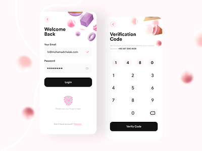 Banker- Bank App v2 3d 3dmax 3dmodels adobexd app appdesign appui bankapp building clean design lowpoly new pink popular trending ui uidesign uiux uiuxdesign