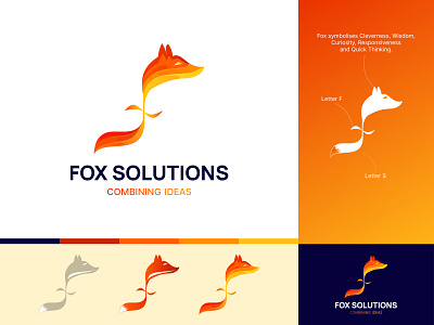 Fox Logo 3d 3d logo animal artwork branding colorful colors design fox fox illustration fox logo gradient icon illustration logo minimal typography vector warm colors warm tones