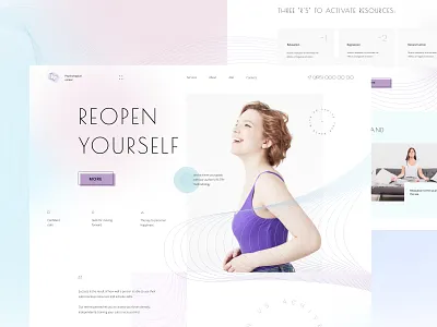 Psychological center design hero ui web
