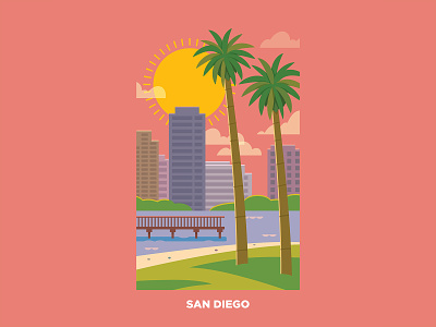 San Diego art california design illustration san diego travel vector