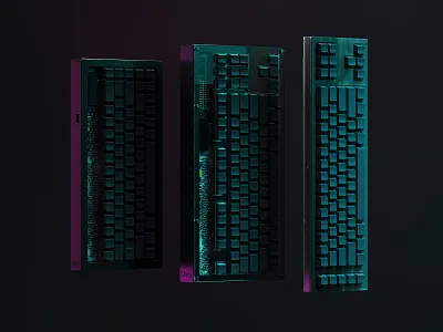 Protozoa Family Photo 3d board c4d circuit engrave hardware keyboard keyboards keycaps machine metal pattern plastic render silkscreen