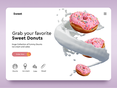 Donuts Landing Page cravings donuts e commerce flat design food food app illustration ios landing page minimal modern ui website