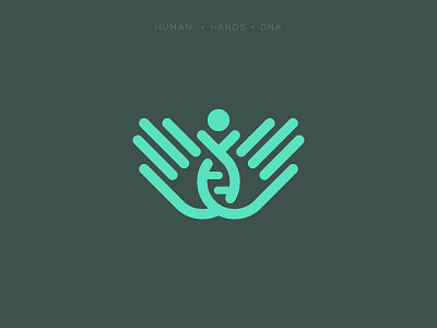 Approved Logo, hands + human app brand creative dna icon logo mark medic medical care negative space