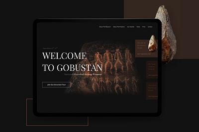 Gobustan Preserve Museum-Landing page 2020 trends cta button daily ui dailyui dailyui002 dark ui design trends figma landing page landingpage museum museum landing page template design typography uiux uxdesign uxui webdesign xddailychallenge
