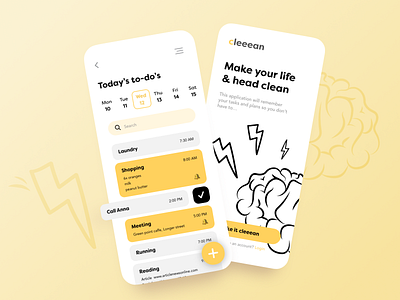 Planner app app clean ios lineart list mobile app organizer planning schedule task task list todo todolist todos ui uidesign ux uxdesign yellow