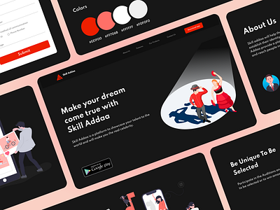 Skill addaa banner dark ui design illustration landing design landing page landing page design ui ux web webdesign website website design