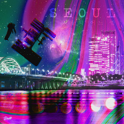 CYBERPUNK_SEOUL cyberpunk digitalart illustration lofi lofiart retro seoul space synthwave vaporwave