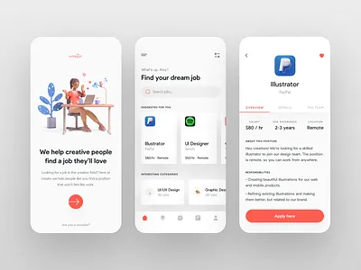 Job Finder App UI app design design fireart fireartstudio flat inspiration interface minimal mobile mobile app mobile design mobile ui mobileinspiration mobiletrends mobileui trending uidesign uiinspiration uitrends uiuxdesign