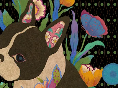 dog illustration typography