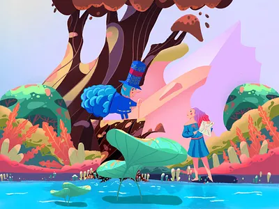 The Lost Girl & Elf drawing elf forest girl illustration procreate art