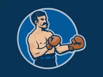PUNCHER bare boxer boxing boxing gloves knuckles moustache oldfashioned puncher vector warrior