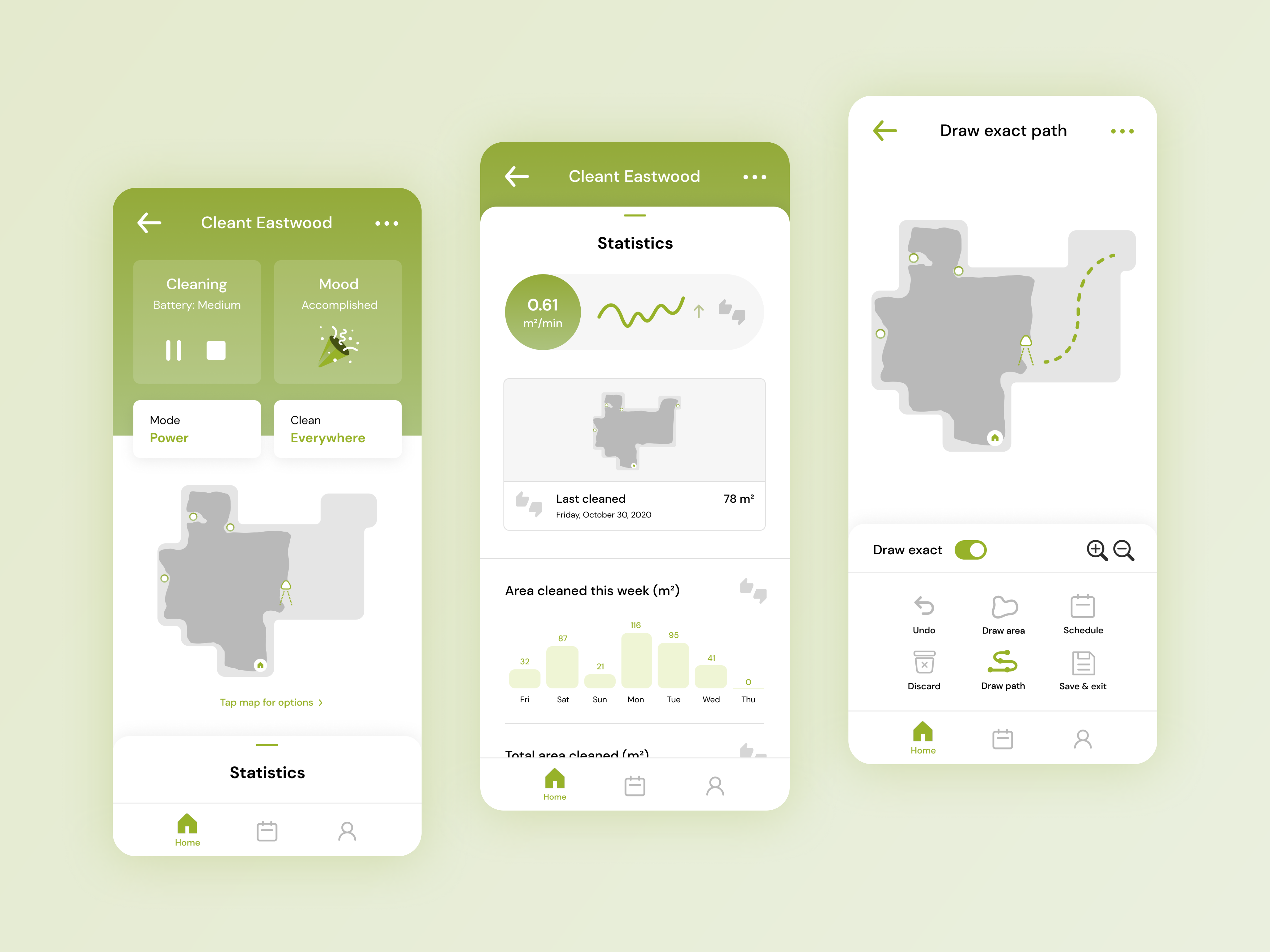 Example of Electrolux Robot Vacuum App - Redesign