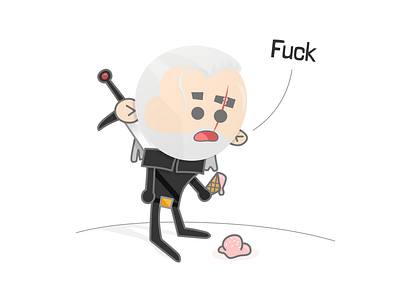 Witcher - F*ck cartoon character cream ice icecream illustration sketch vector witcher