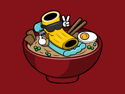 Noodle Doodle Merch Design design flat vector illustration illustrator lineart merch noodles ramen shirt vector