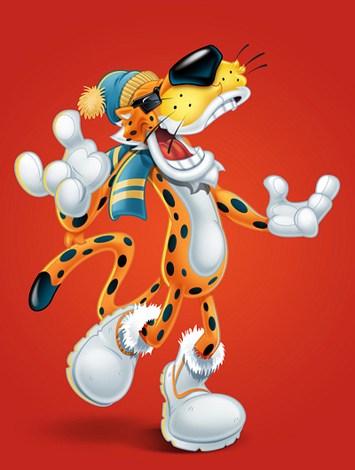 Holiday "Snow Flakes" Chester cartoon cartoon character character character design cheetos chester cheetah digital illustration frito lay illustration pepsi