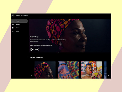 acb african african woman app design hbo livestream movie movie app netflix tv app tv show ui ux watch web design website