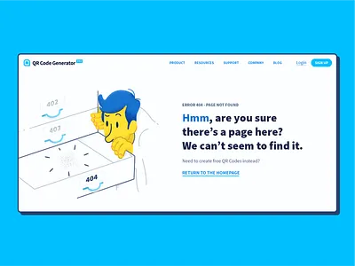 404 Page Not Found - QR Code Generator PRO 404 error branding design illustration illustrator minimal qr code simplicity ui webdesign website