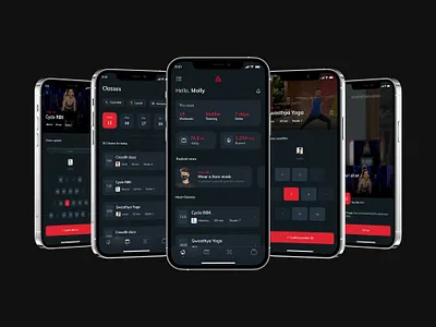 Reebok Sports Club App Redesign cards clean dark mode fitness gym gym app reservations ui workout