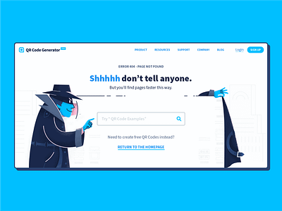 404 Page Not Found - QR Code Generator PRO 404 error branding design flat illustration minimal qr code simplicity ui webdesign website
