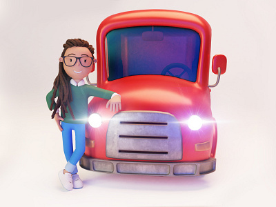 Chilling out 3d blender blender3d car cartoon character design illustration illustrations illustrator library photoshop red resources web website