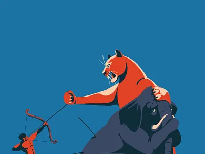 fearless adobeillustrator animal animals art artwork design digital art digitalart drawing ecology elephant human illustration illustrator lion nature protection vector vector art wildlife