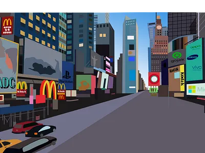 city animation flat illustration simple vektor