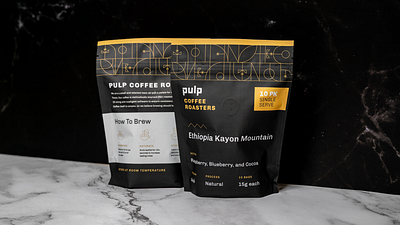 Pulp Coffee Roasters Bag Design coffee bag coffee roasters cpg pattern single serve stand up pouch