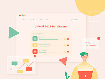 Hi, 2021! 2021 biznetgio dribbbleweeklywarmup illustration resolutions ui uploading vector weeklywarmup