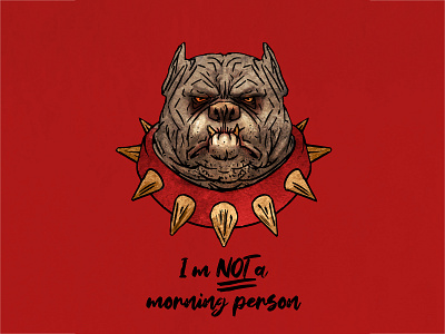 I'm not a morning person bulldog bulldogs bully coffee illustration sleep