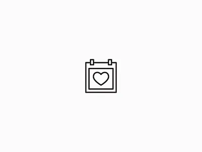 Heart Calendar Icon calendar calendar icon heart heart calendar icon illustration love minimalist modern outline romantic thin line valentine valentine day valentines valentines day vector wedding date wedding day