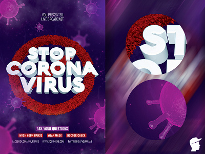 Stop Corona Virus Flyer Template 3 in 1 antivirus bacteria bullet closed corona corona flyer corona virus coronavirus covid covid 19 covid 19 virus epidemic event instagram live medical pandemic